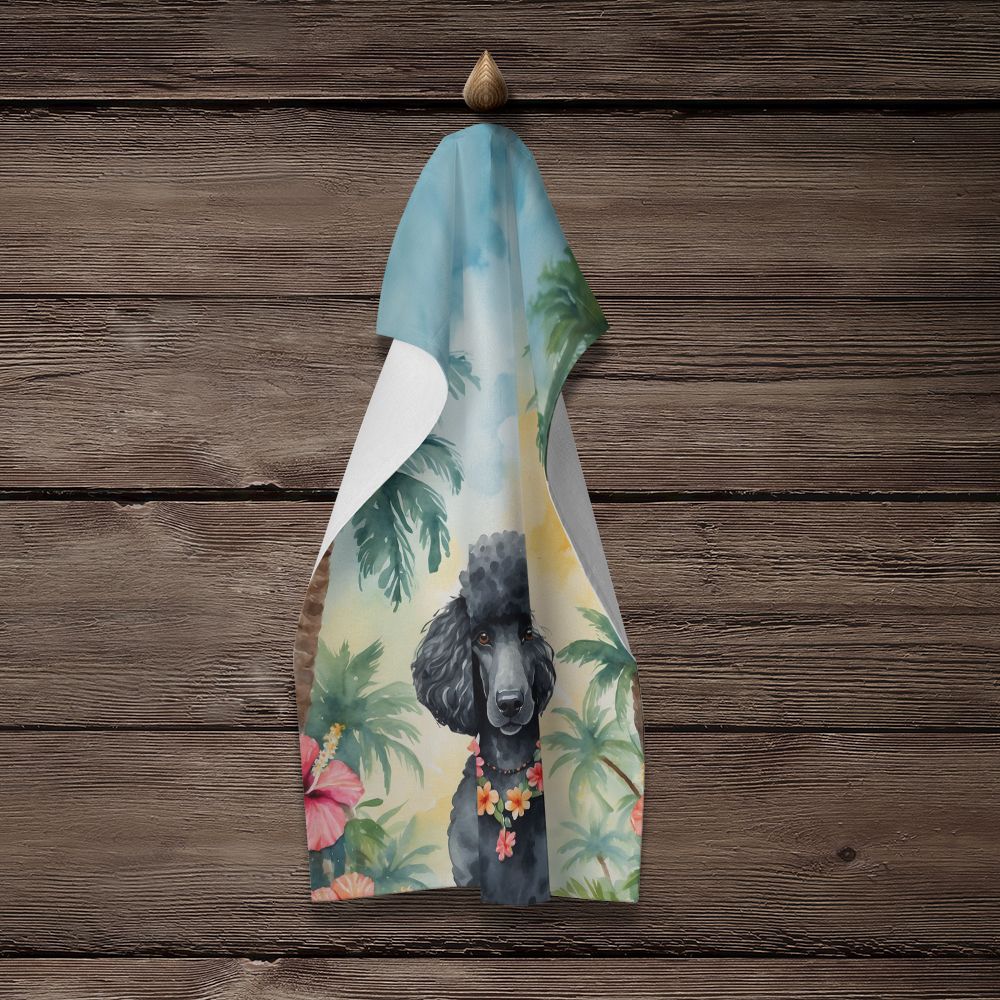Black Poodle Luau Decorative Kitchen Towel