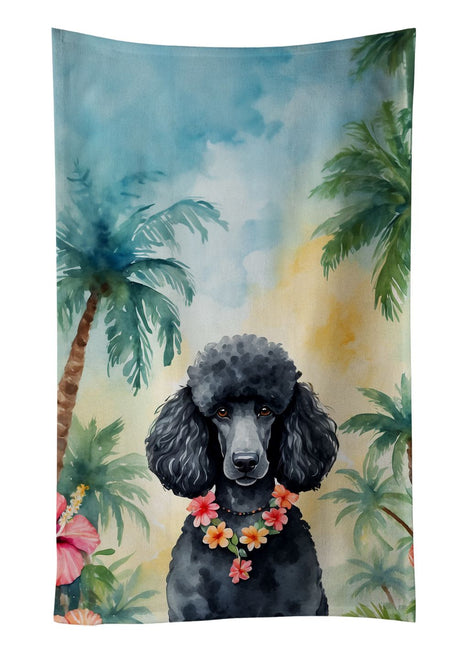 Black Poodle Luau Decorative Kitchen Towel