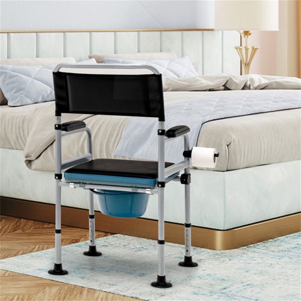 Adjustable Folding Bedside Commode and Shower Chair
