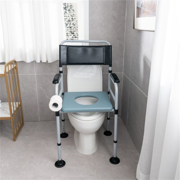 Adjustable Folding Bedside Commode and Shower Chair