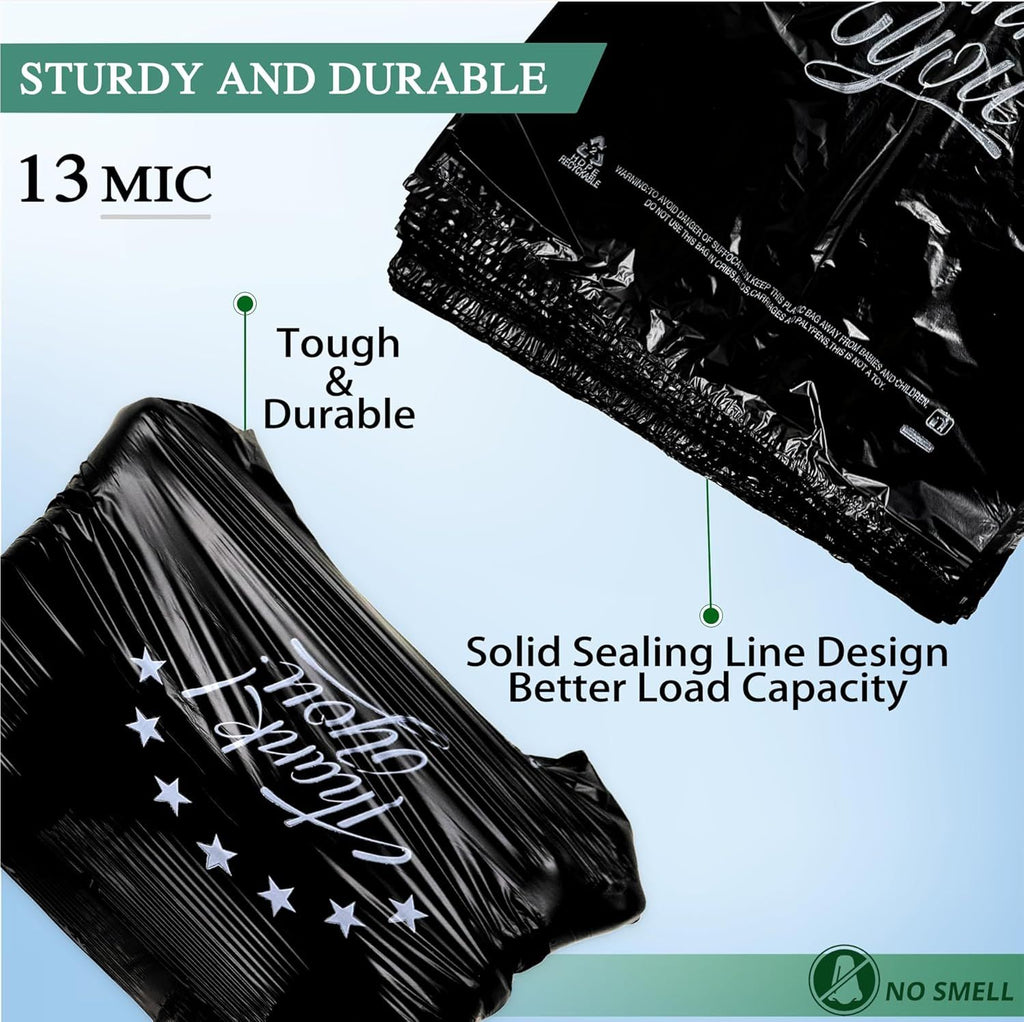 Black Thank-You T-Shirt Shopping Bags