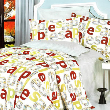 Blancho Bedding Apple Letter Comforter Ensemble