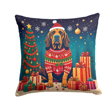 Bloodhound Christmas Indoor and Outdoor Throw Pillow