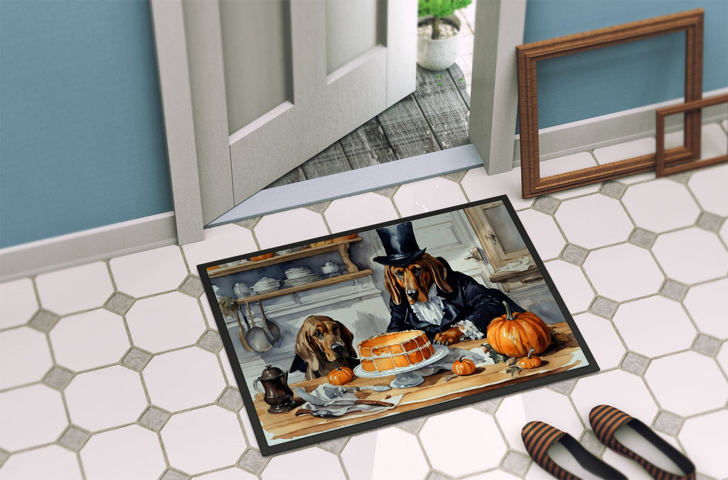 Bloodhound and Pumpkins Halloween Doormat
