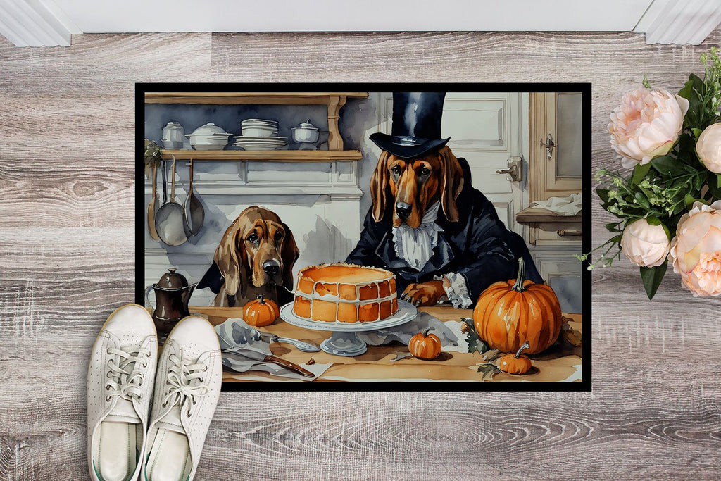 Bloodhound and Pumpkins Halloween Doormat