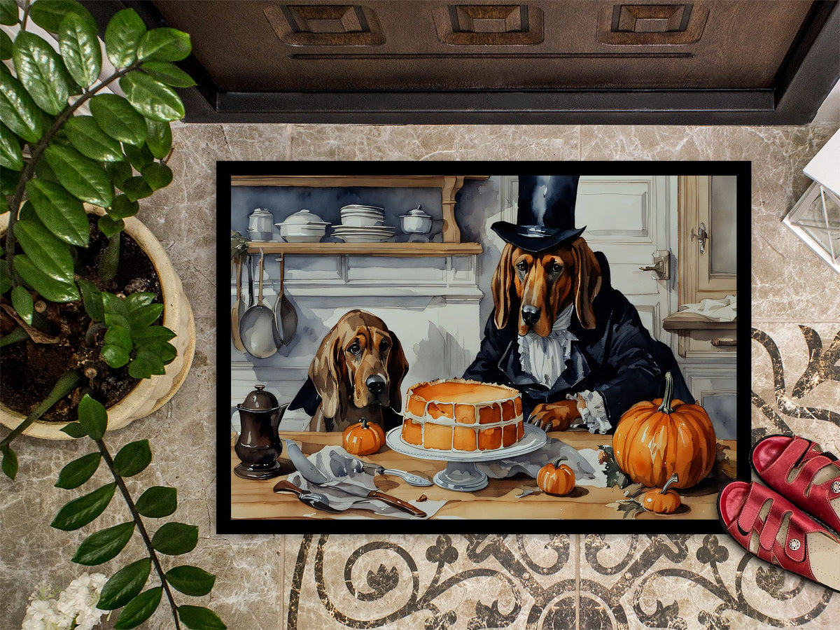 Bloodhound and Pumpkins Halloween Doormat