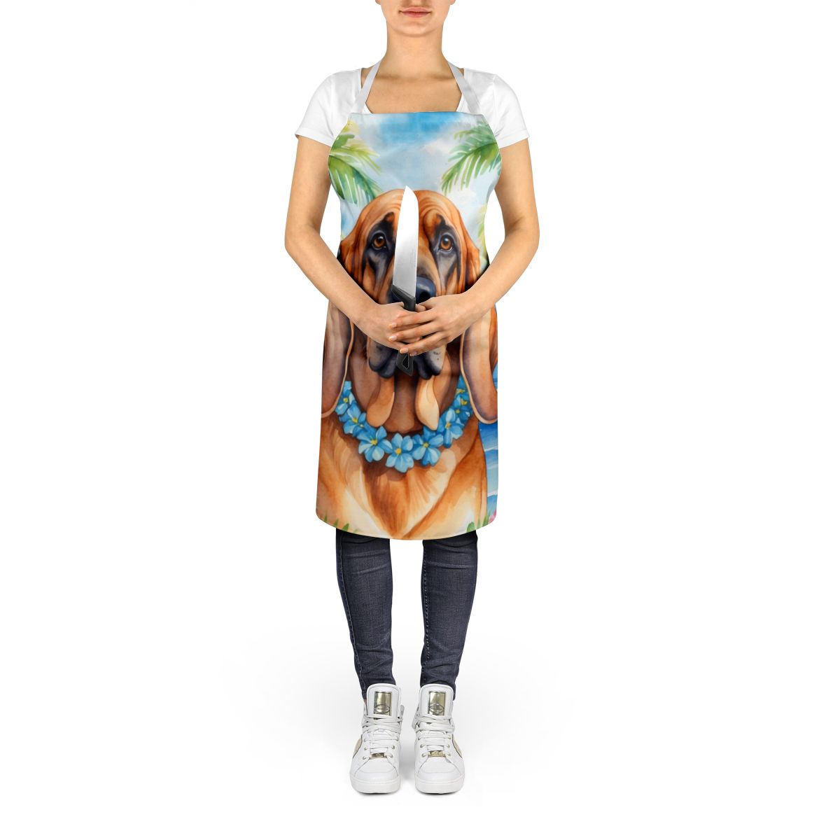 Bloodhound Luau Adjustable Bib Apron
