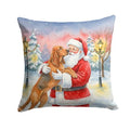 Bloodhound and Santa Claus Christmas Throw Pillow