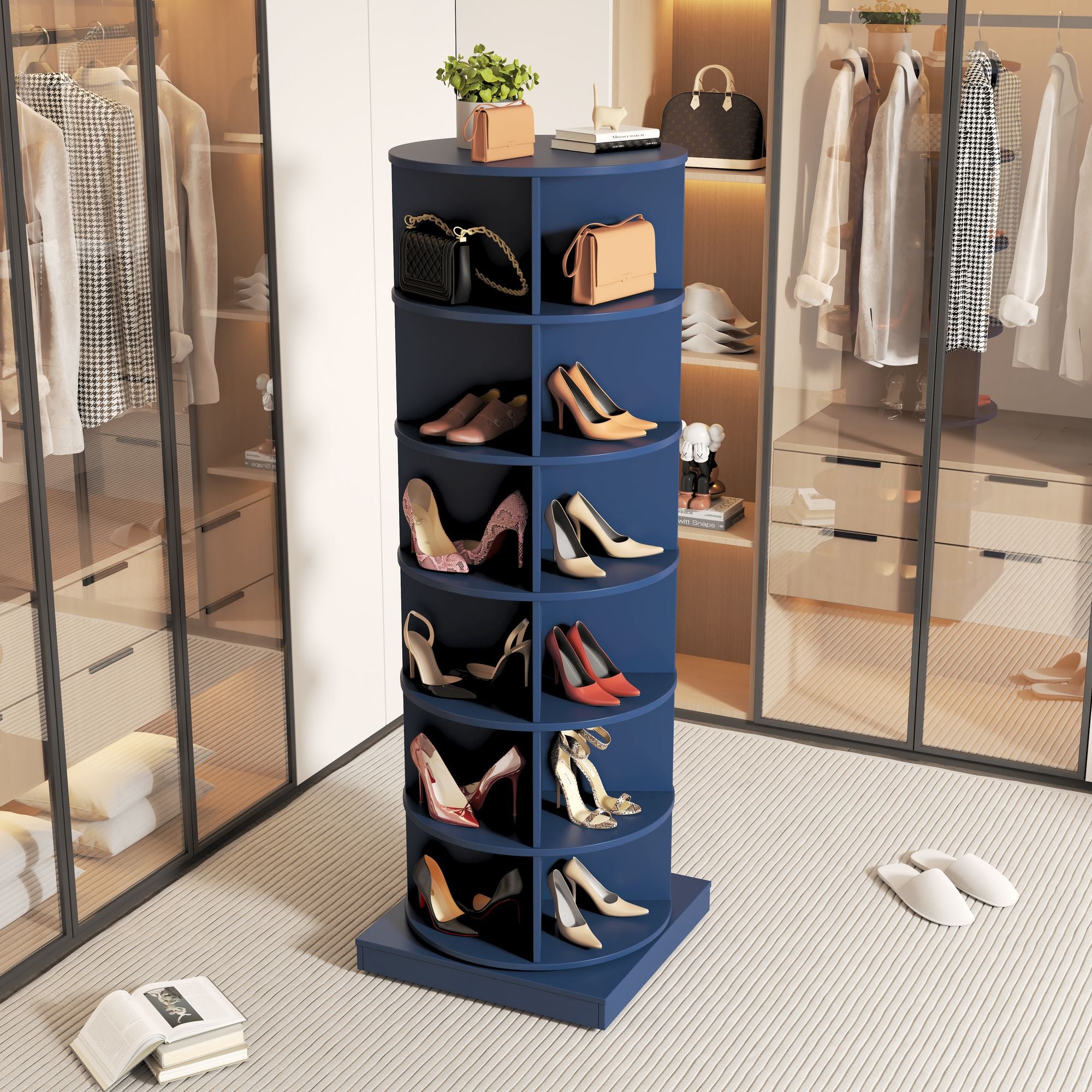 360° Rotating Shoe Cabinet – Holds 24 Pairs