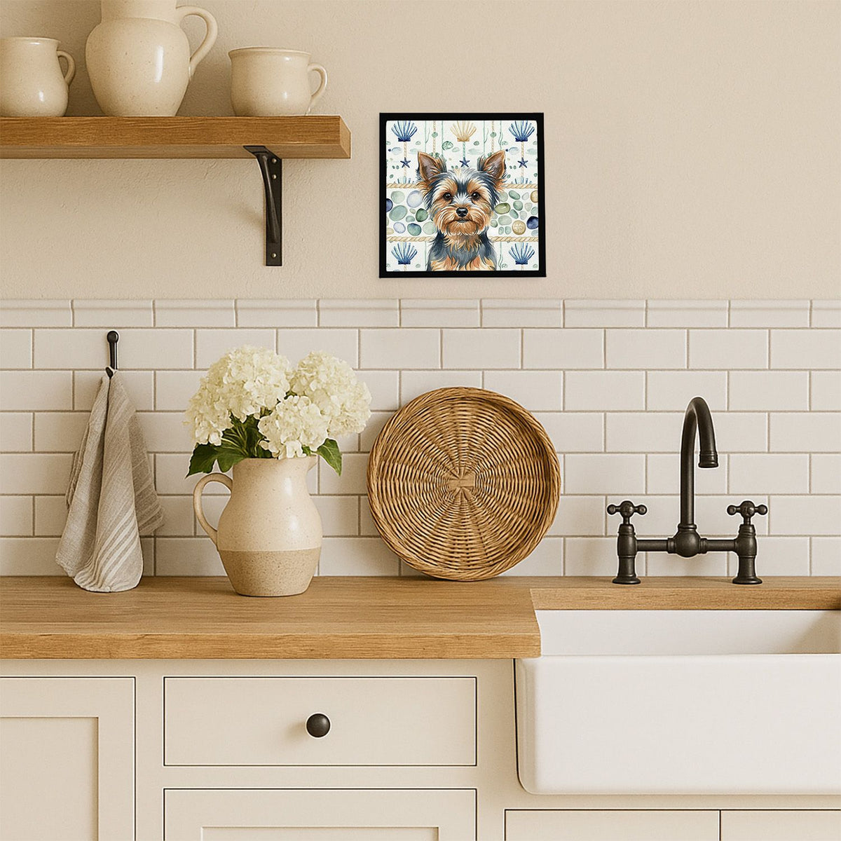 Coastal Yorkshire Terrier Framed Wall Art