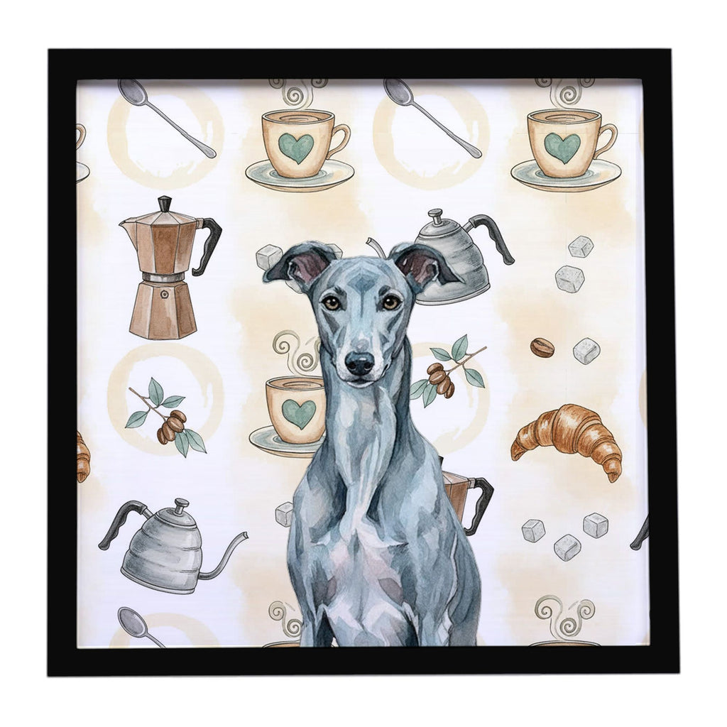 Blue Brindle Greyhound Coffee Bar Wall Art