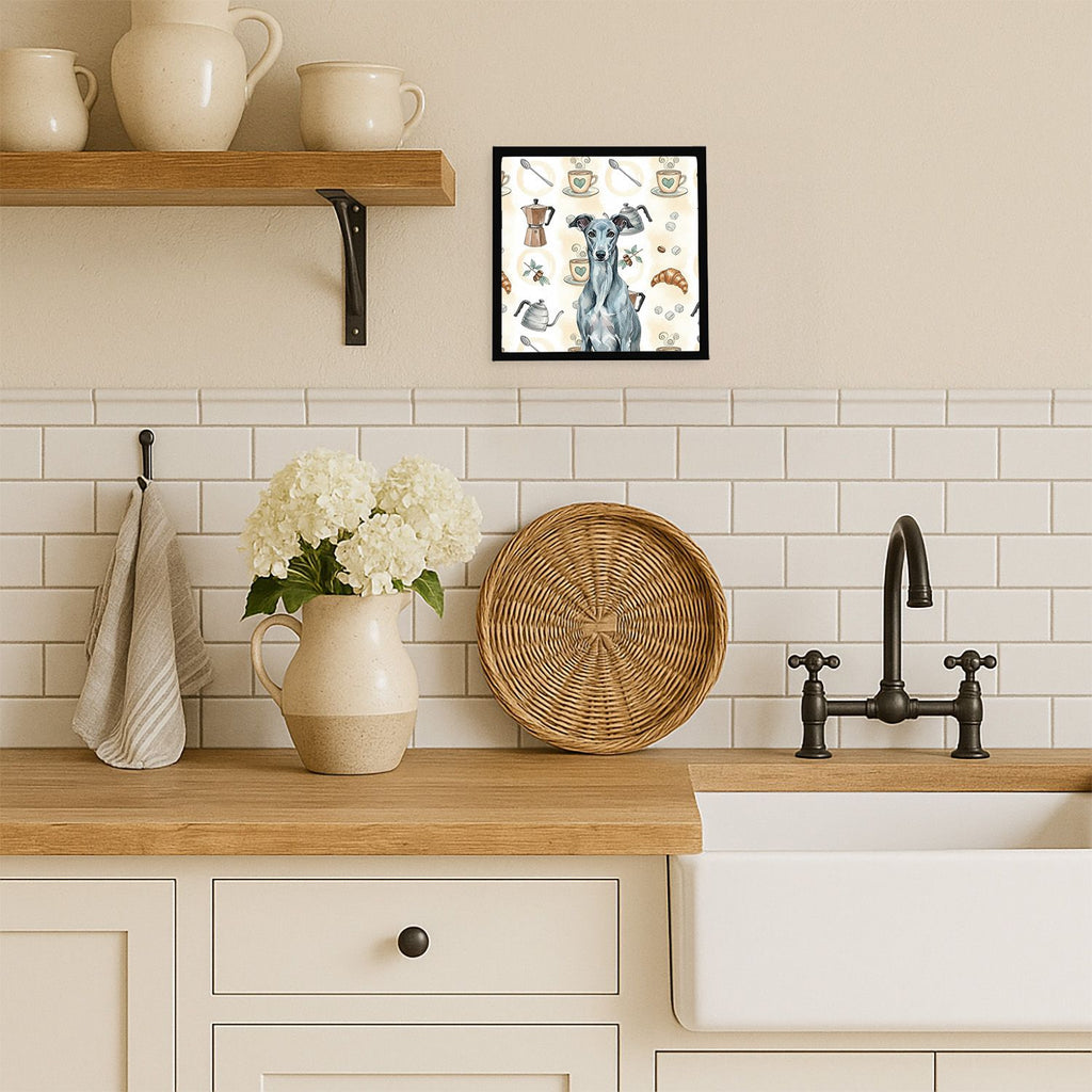Blue Brindle Greyhound Coffee Bar Wall Art