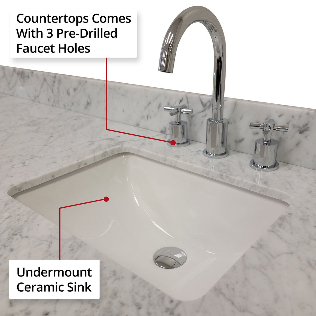 Blue Double Bath Vanity with Vanity Top and Faucet Set
