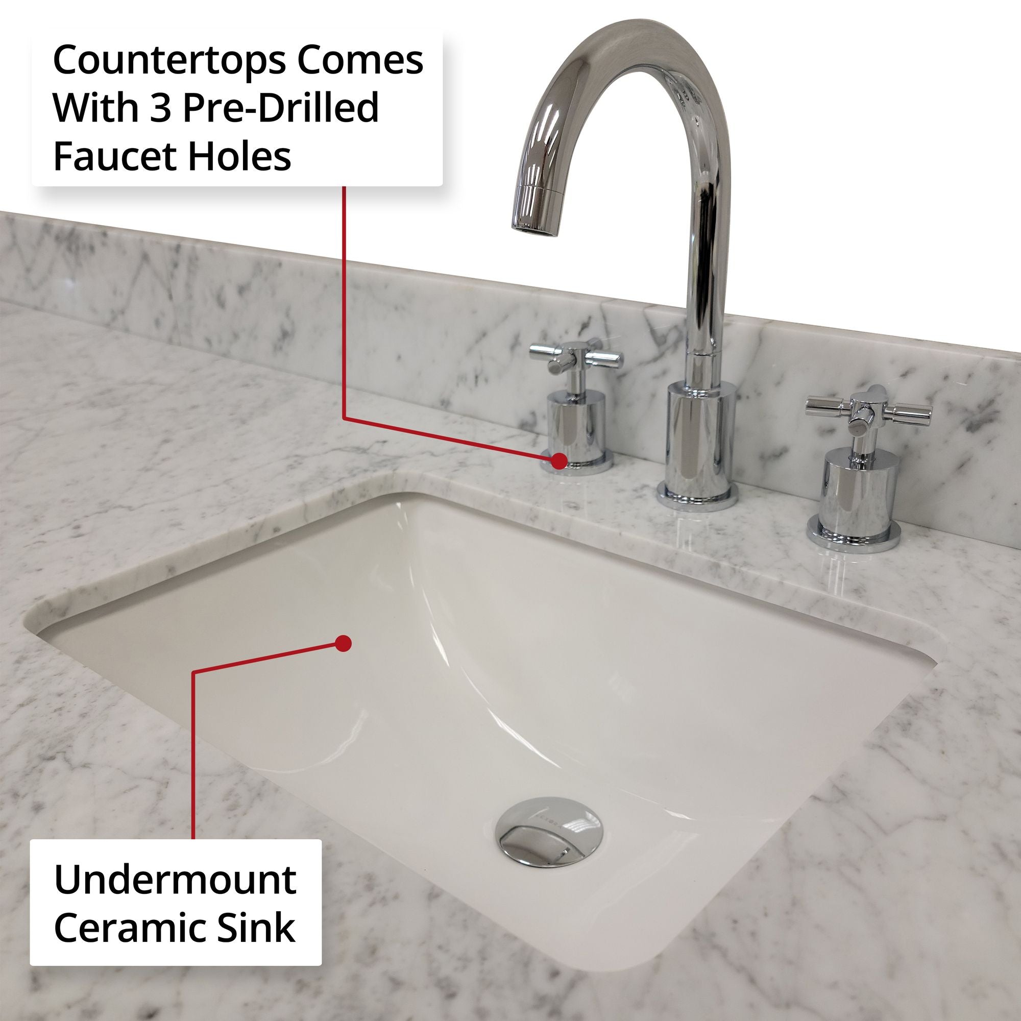 Blue Double Bath Vanity with Vanity Top and Faucet Set