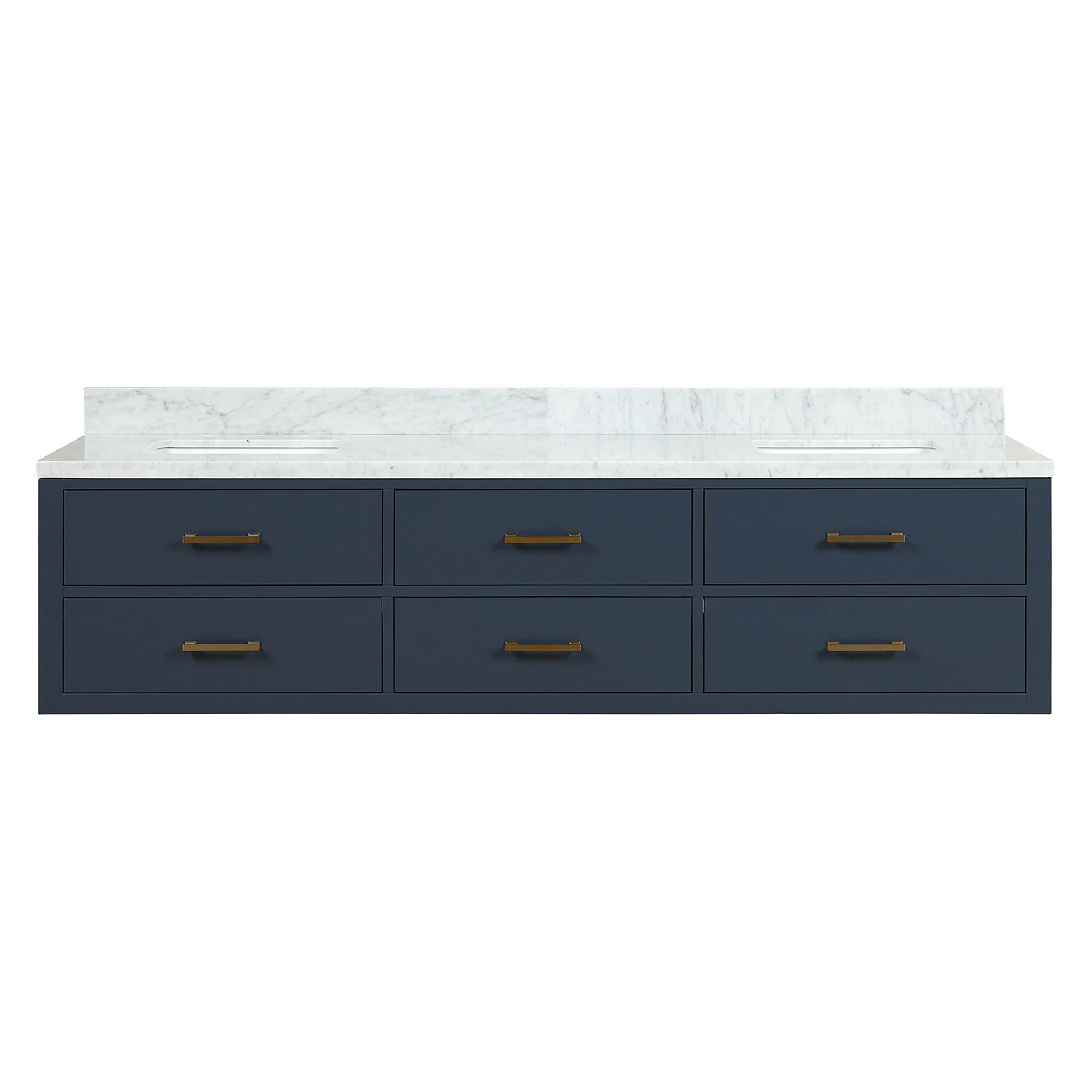 Blue Double Bath Vanity with Soft Close and Fully Assembled Design