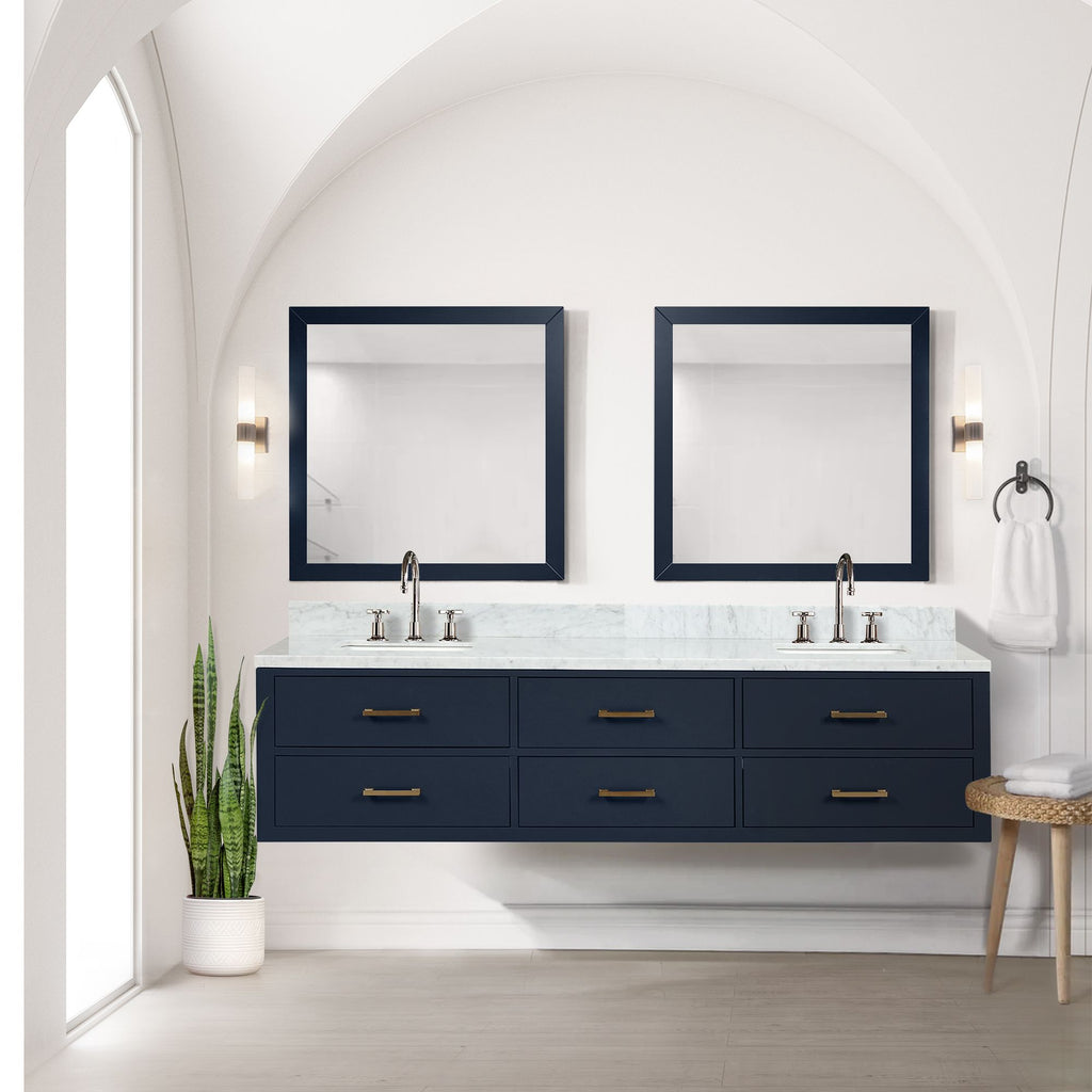 Blue Double Bath Vanity. W x. D