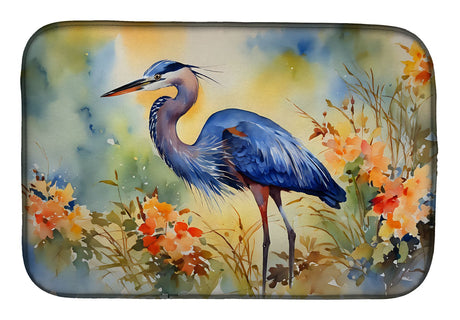 Blue Heron Artwork Dish Drying Mat