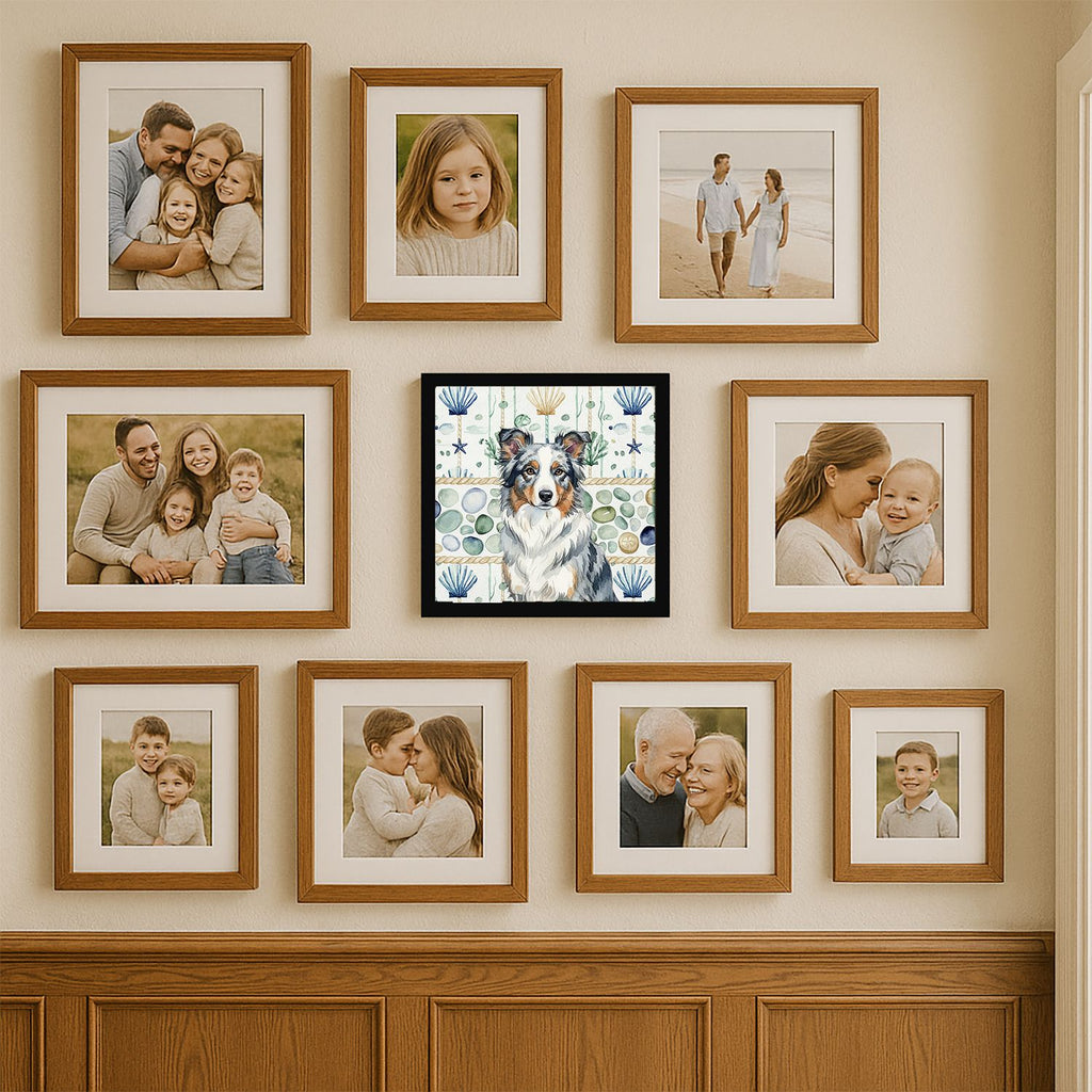 Blue Merle Border Collie Coastal Wall Art