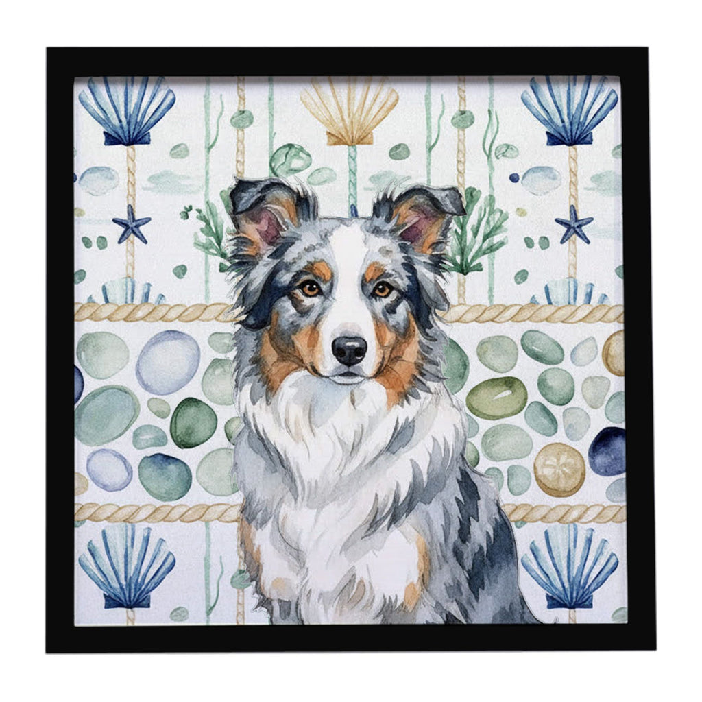 Blue Merle Border Collie Coastal Wall Art