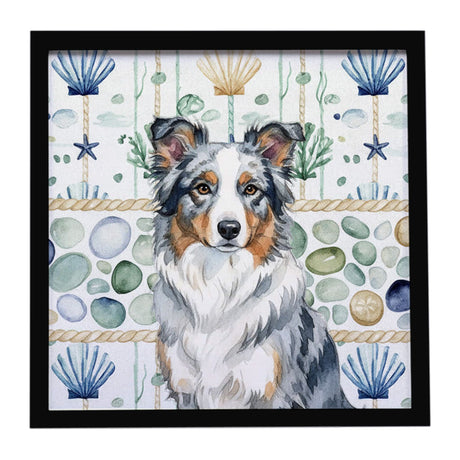 Blue Merle Border Collie Coastal Wall Art