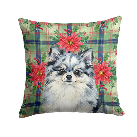 Blue Merle Pomeranian Christmas Accent Pillow