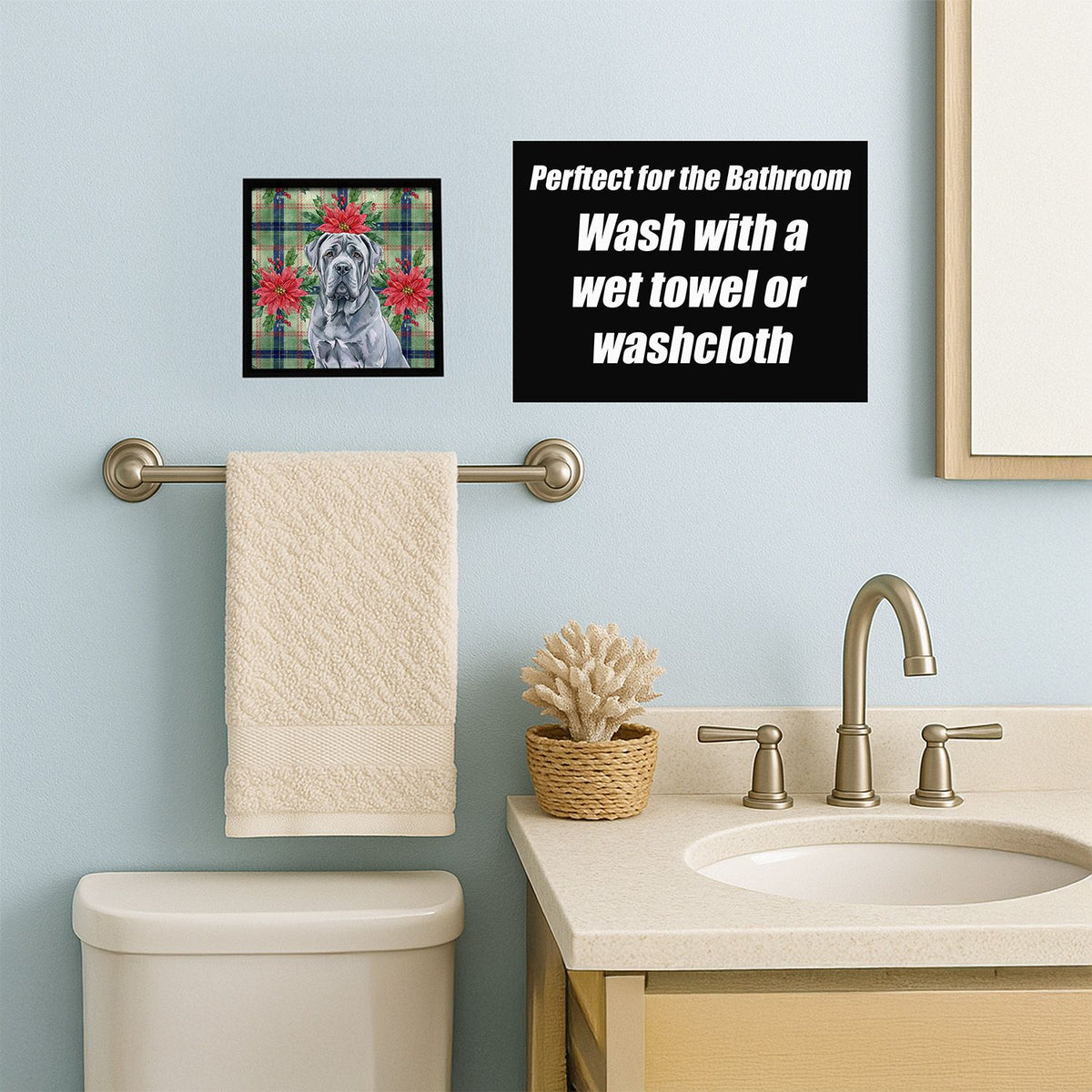 Blue Neapolitan Mastiff Christmas Wall Art