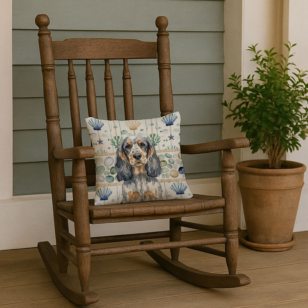Blue Roan English Cocker Spaniel Coastal Accent Pillow