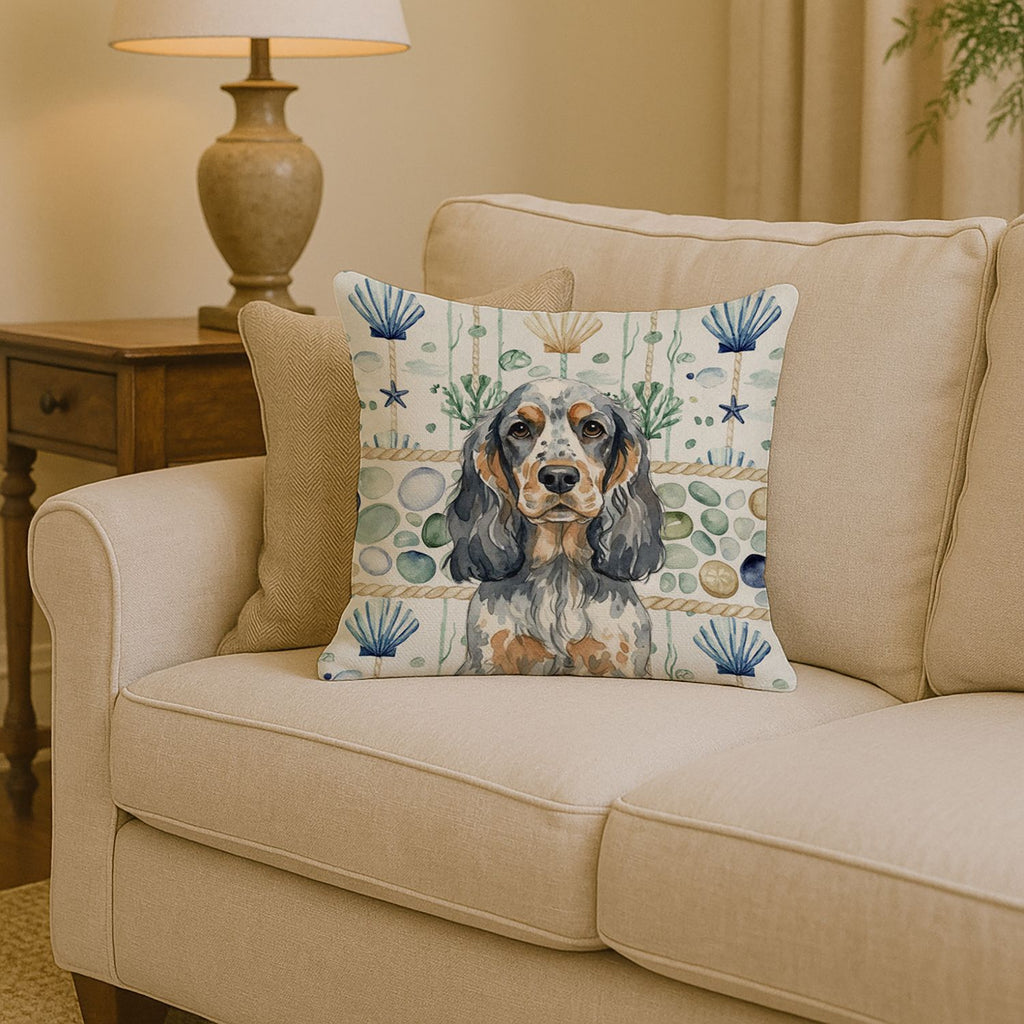 Blue Roan English Cocker Spaniel Coastal Accent Pillow
