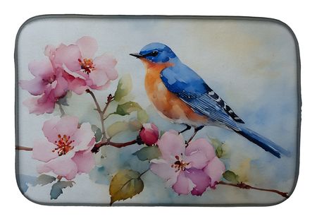 Bluebird Artwork Dish Drying Mat