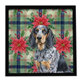 Bluetick Coonhound Christmas Poinsettia Wall Art