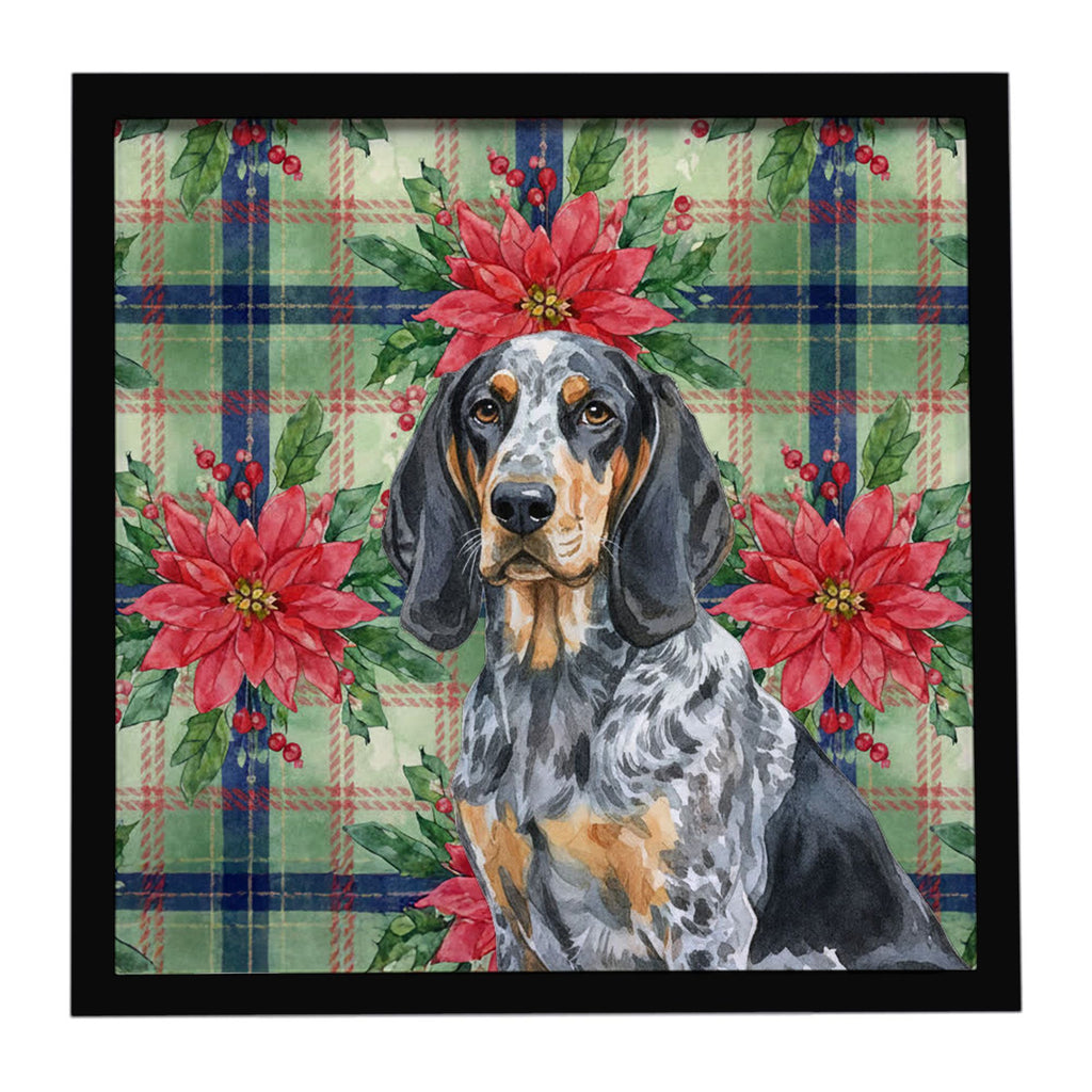Bluetick Coonhound Christmas Poinsettia Wall Art