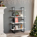 4-Tier White Book Cabinet - Ample Storage for Books & Decor