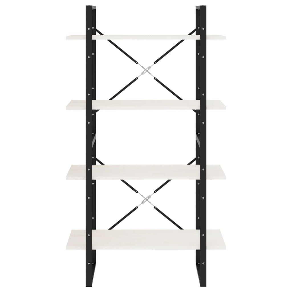 4-Tier White Book Cabinet - Ample Storage for Books & Decor