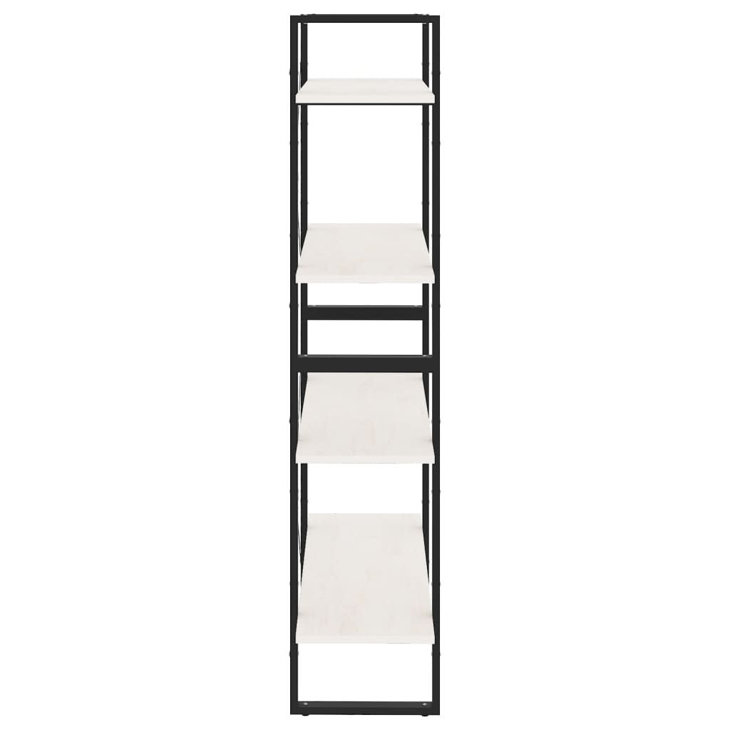 4-Tier White Book Cabinet - Ample Storage for Books & Decor