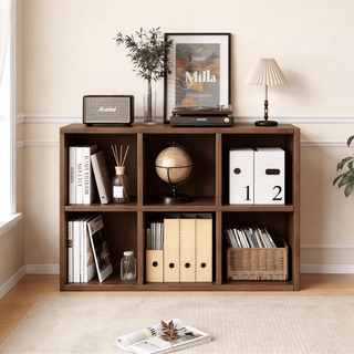 Book Shelf with 6 Storage Place Wooden Bookshelf Storage Organizer Diaplay CabinetWood