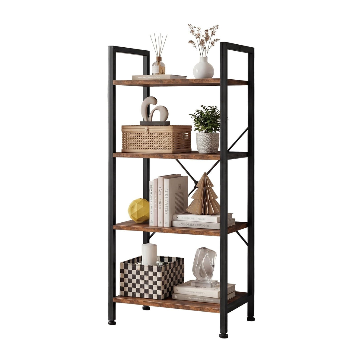 Four-Tier Industrial Bookcase