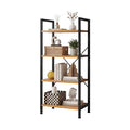 Compact Four-Tier Industrial Bookcase