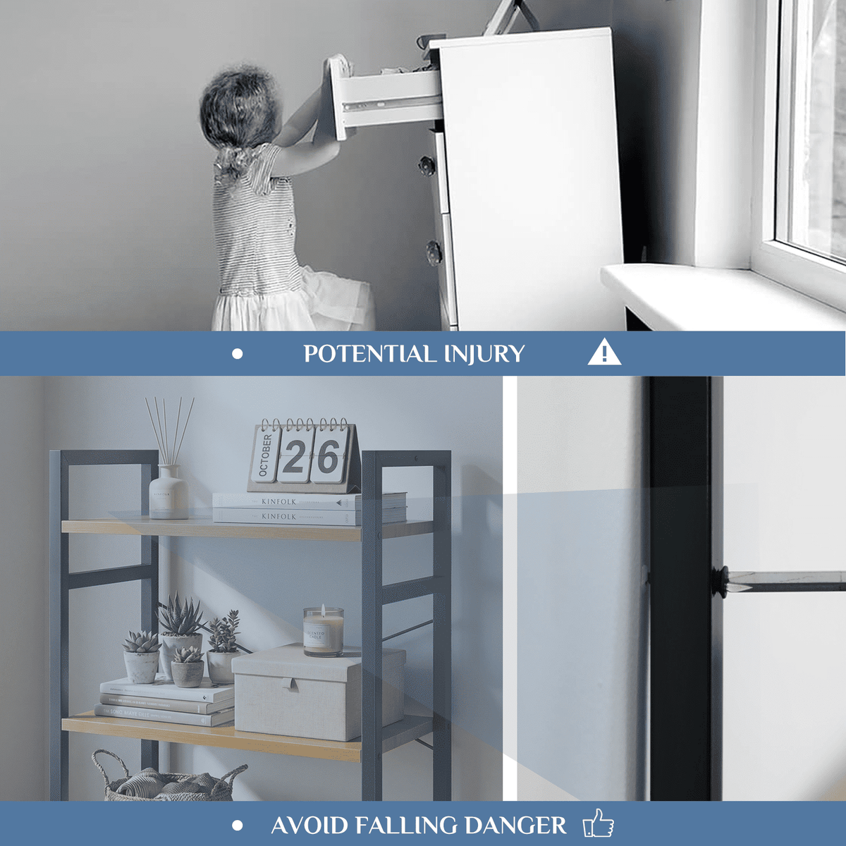 Compact Four-Tier Industrial Bookcase