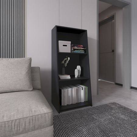 Compact Three-Shelf Vertical Bookcase