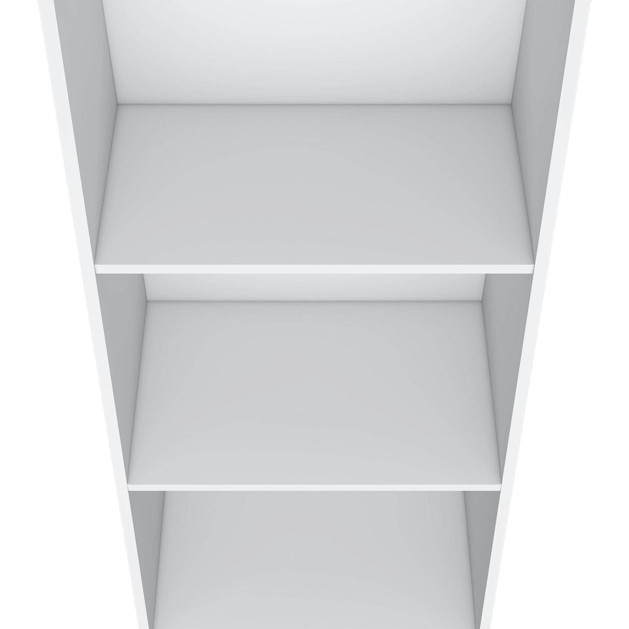 Compact White Three-Shelf Bookcase for Books and Decor