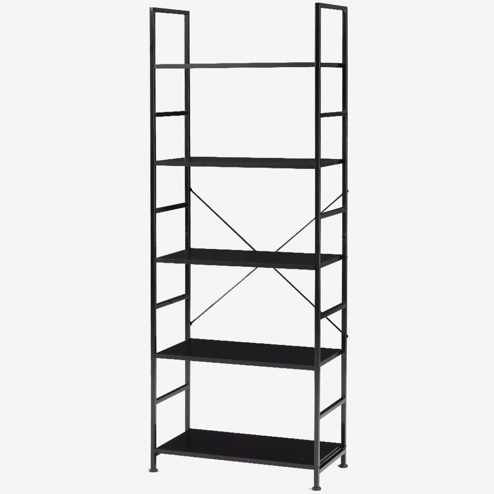 Bookcase, 5 Tier Book Shelf, Storage Shelf, Classic Modern Bookcase for CDs, Movies