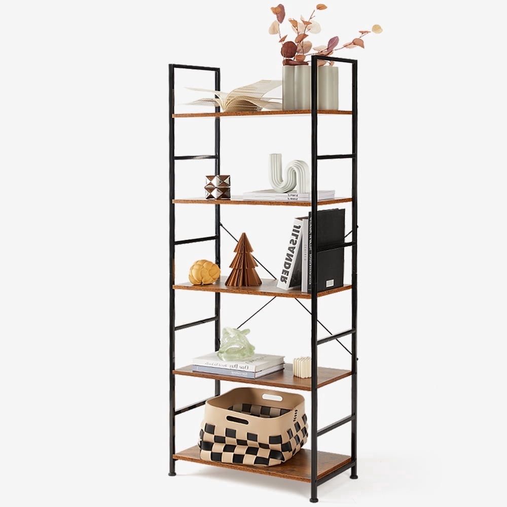 Modern Five-Tier Bookcase for Vertical Storage