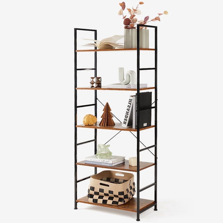 Modern Five-Tier Bookcase for Vertical Storage