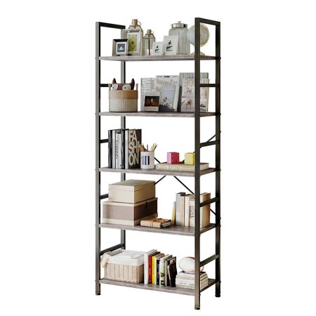 Modern Five-Tier Bookcase for Vertical Storage