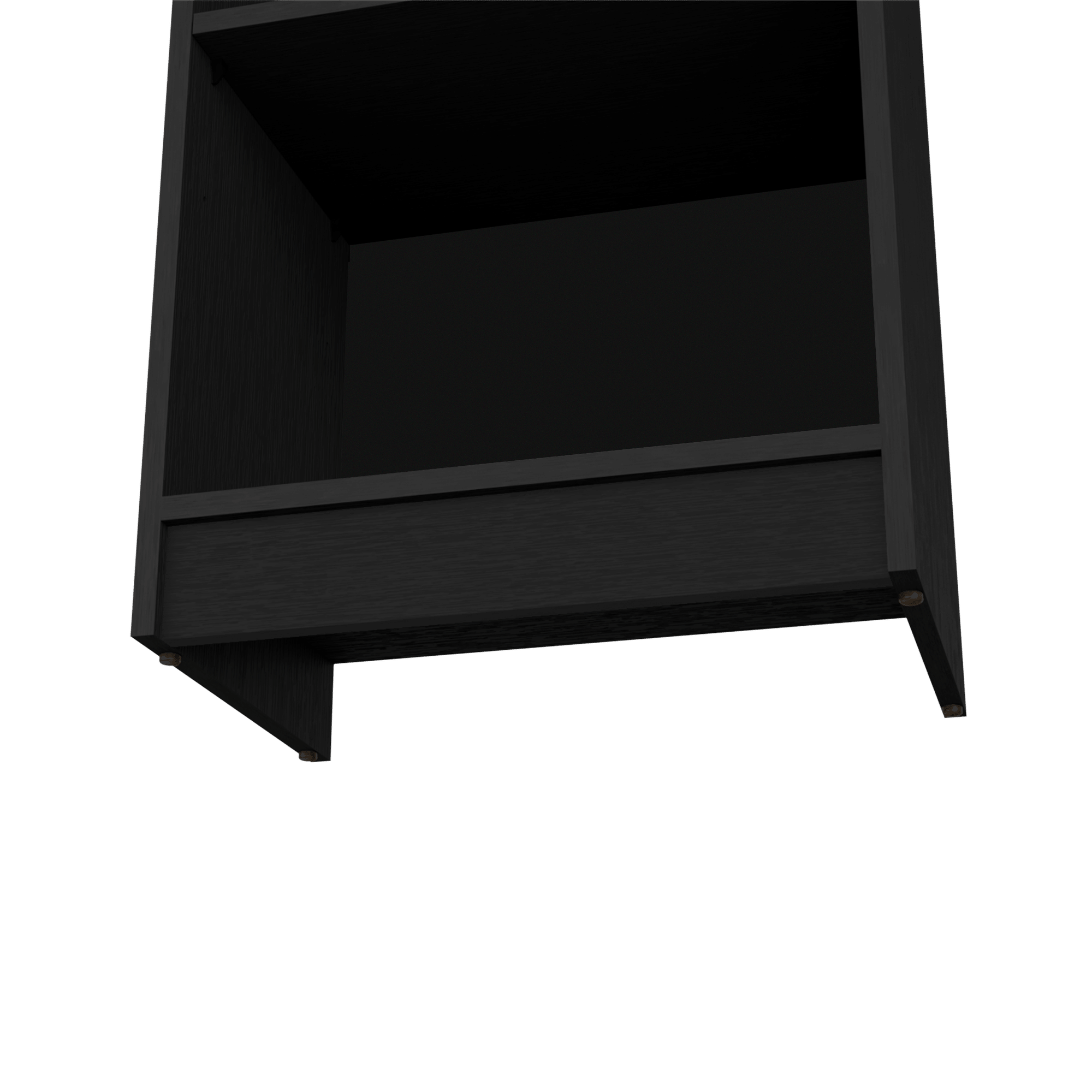 Compact Bookshelf with Five Shelves - Black