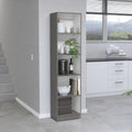 Compact Five-Shelf Bookcase in Matt Gray/White – Ideal for Small Spaces