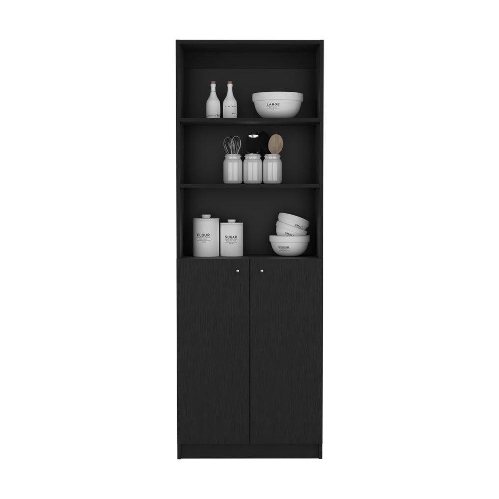 Benzoni Dual-Door Bookcase with Enclosed and Open Shelving