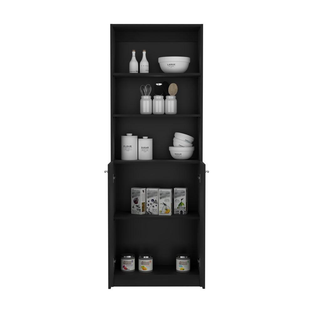 Benzoni Dual-Door Bookcase with Enclosed and Open Shelving
