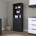 Benzoni Dual-Door Bookcase with Enclosed and Open Shelving