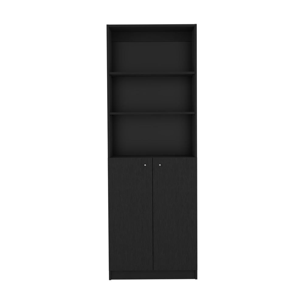 Benzoni Dual-Door Bookcase with Enclosed and Open Shelving